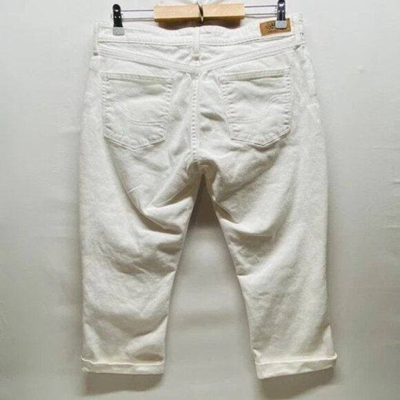 Levi's Modern Capri Pant Women's 12 White 5 Pocket Cuffed Stretch Denim Levi GUC - Picture 4 of 11